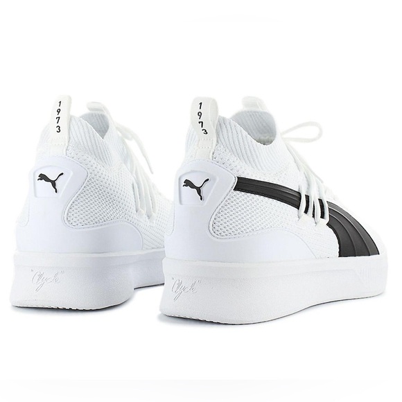 Puma Clyde Court GW Jr Running Shoes Knit Sneakers White Black Size 6.5 - Picture 11 of 14